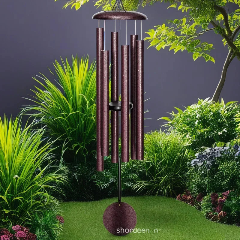 Wind Chime Tubular - 45 inç Açık Rüzgar Ahenge Kırmızı