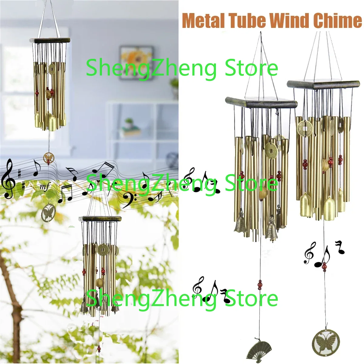 Wind Chime Tubular - Masif Ahşap İçi Boş Boru Metal