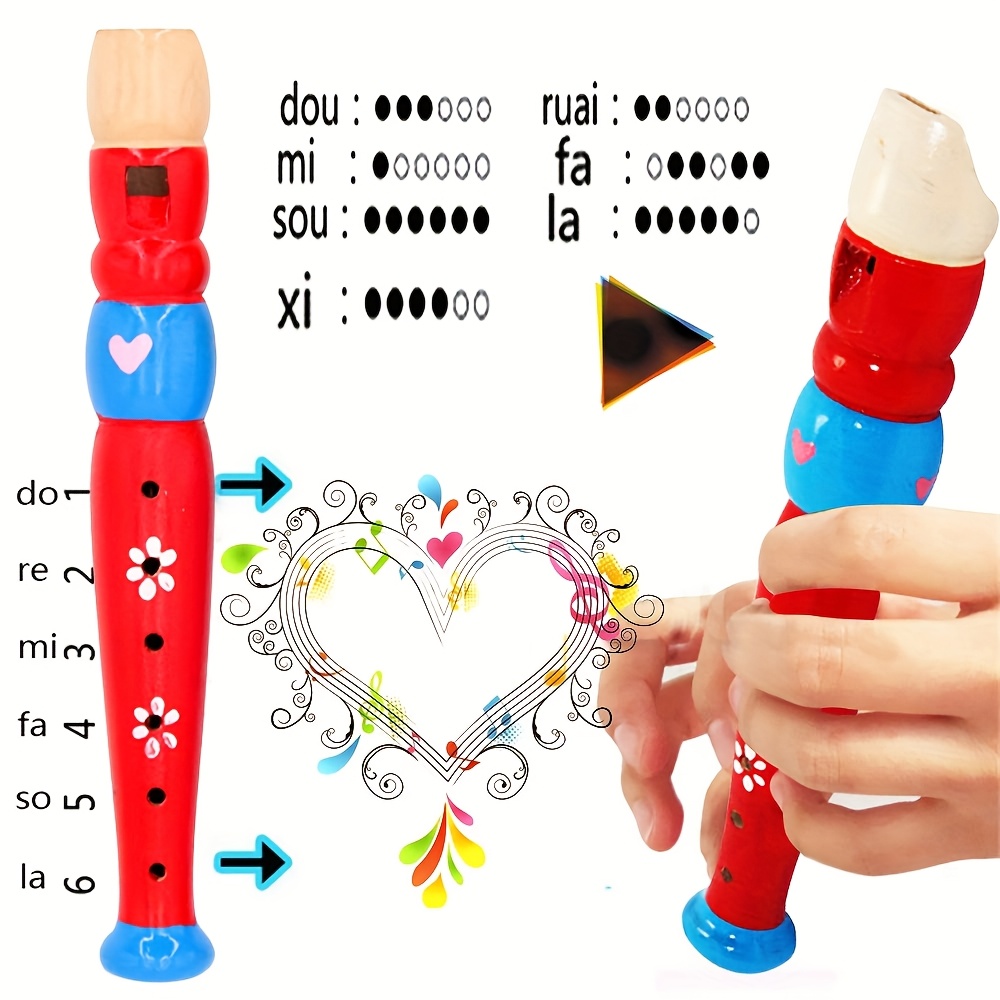 1 adet Ahşap Flüt 6 Delikli Re - Musical Instruments Cartoon incelemesi ve fiyatı
