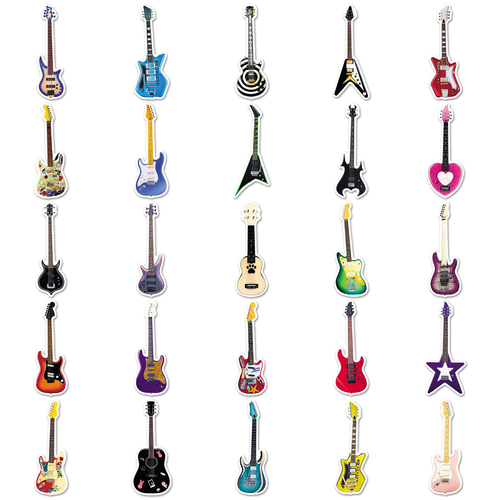 50'li Paket Gitar Graffiti Çık - Musical Instruments Cartoon incelemesi ve fiyatı