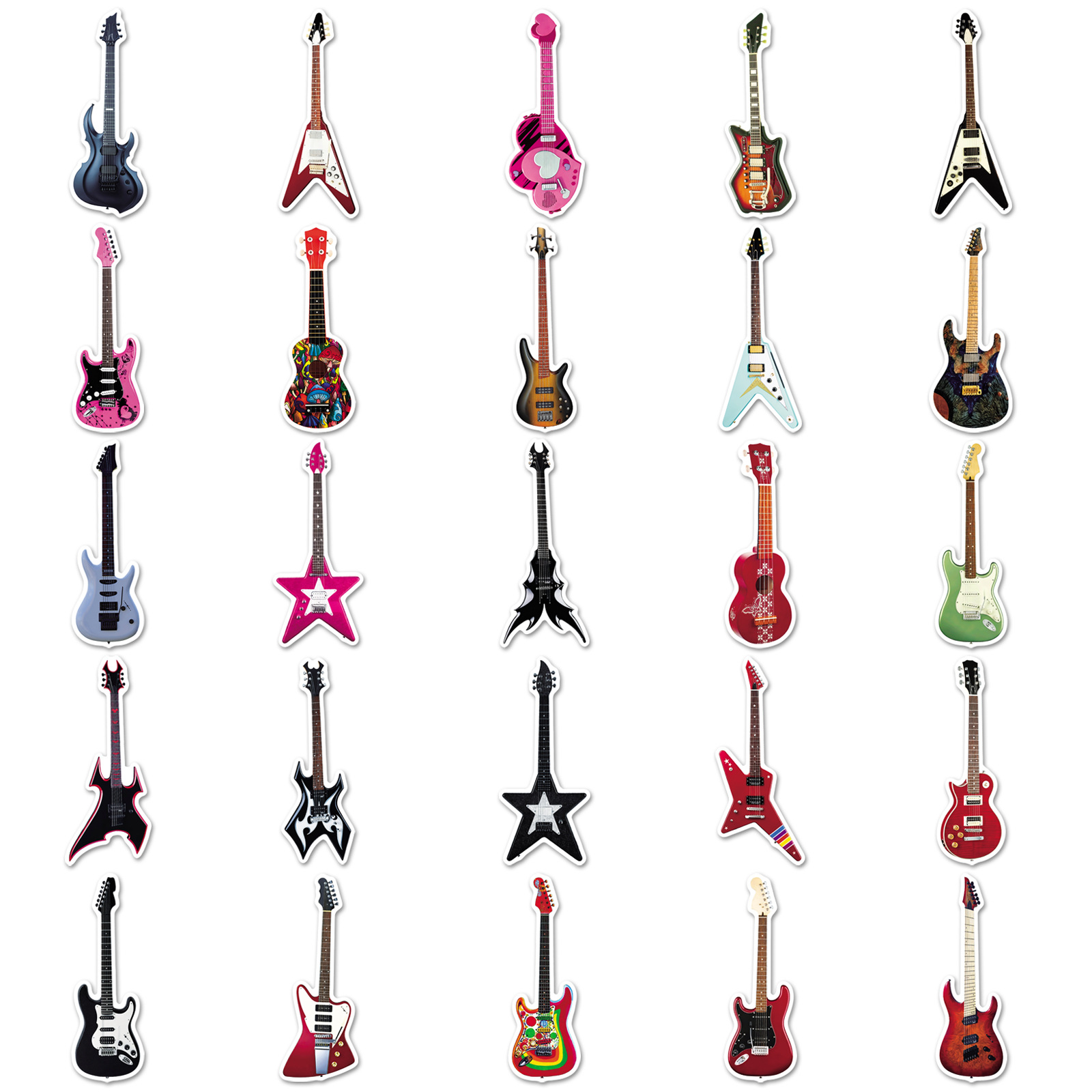 50'li Paket Gitar Graffiti Çık - Musical Instruments Cartoon incelemesi ve fiyatı
