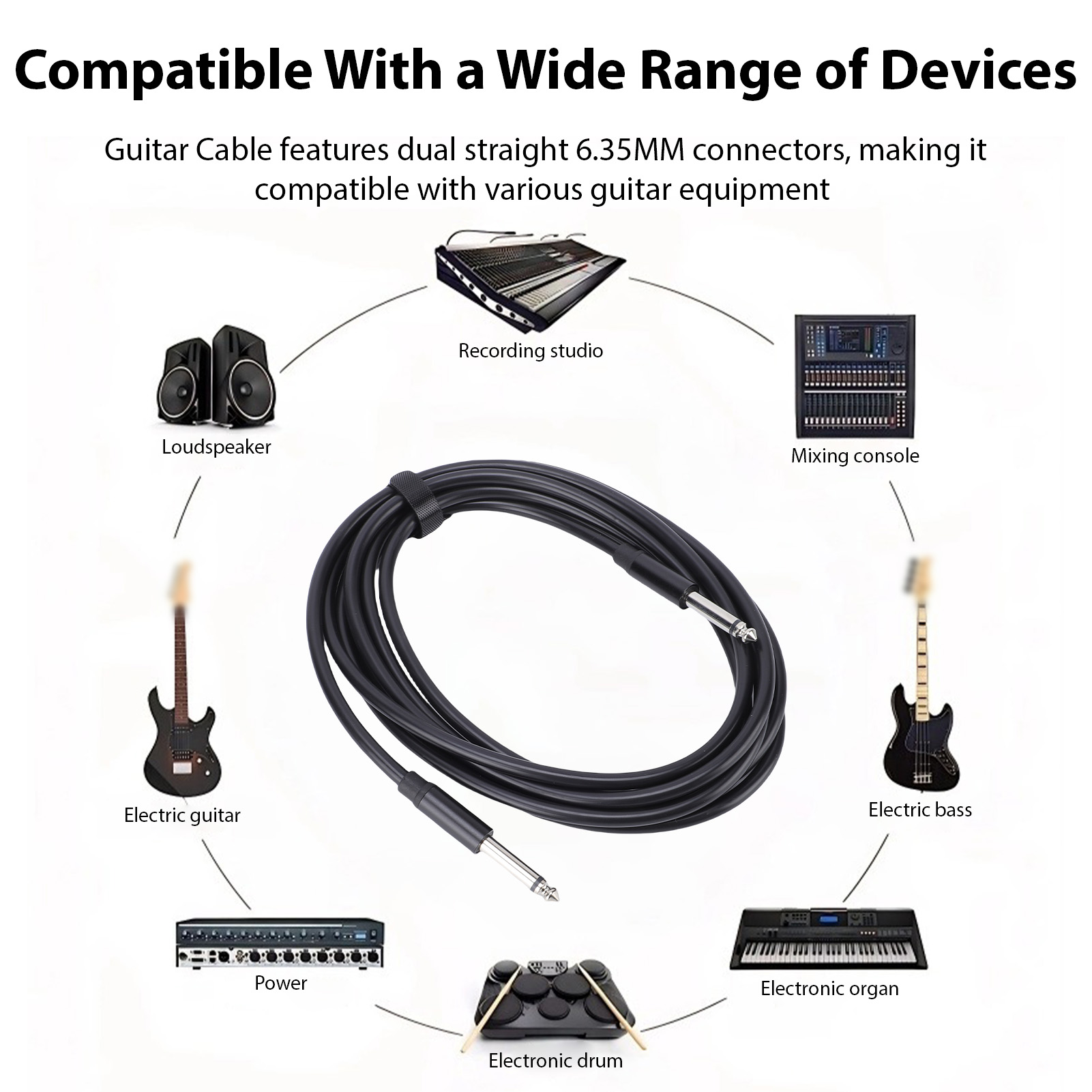 Gitar Kablosu 6.35mm Mono Ses  - Musical Instrument Sounds incelemesi ve fiyatı