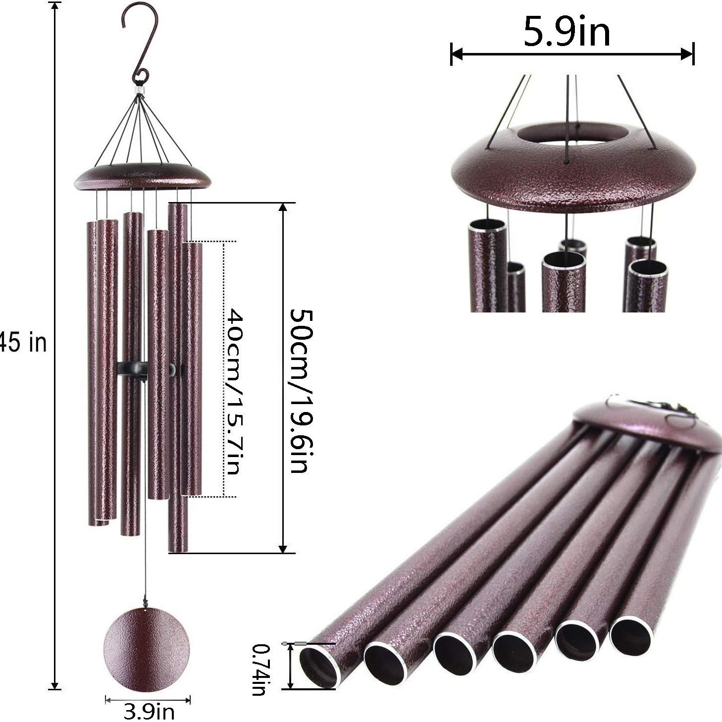 45 inç Açık Rüzgar Ahenge Kırm - Wind Chime Tubular incelemesi ve fiyatı