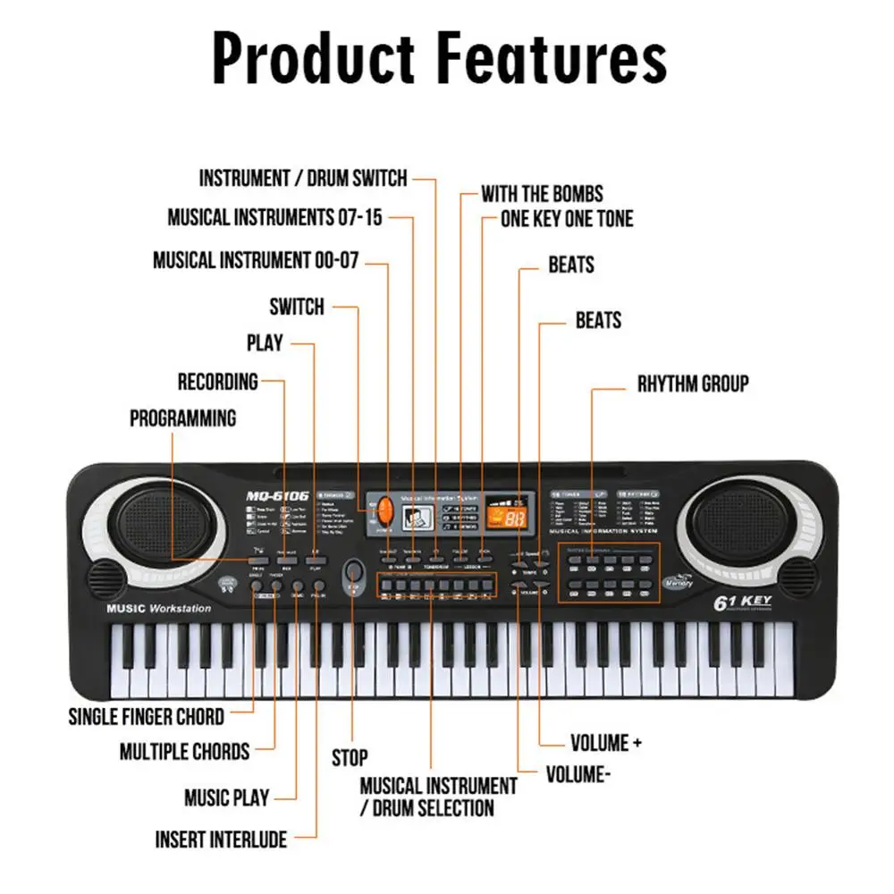 Çocuklar Elektronik Piyano Kla - Musical Instrument Types incelemesi ve fiyatı